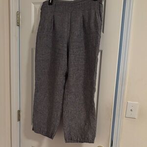 Women’s blue heathered linen pants from Nichole miller size large.